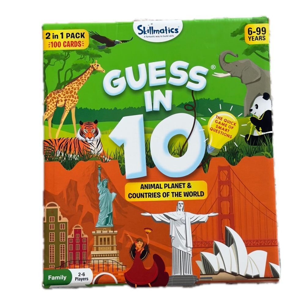 Skillmatics Guess in Ten Animal Planet & Countries of the World Family Card Game